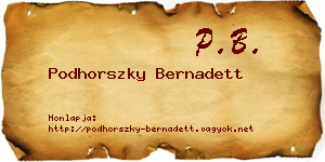 Podhorszky Bernadett névjegykártya