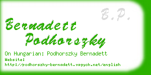 bernadett podhorszky business card